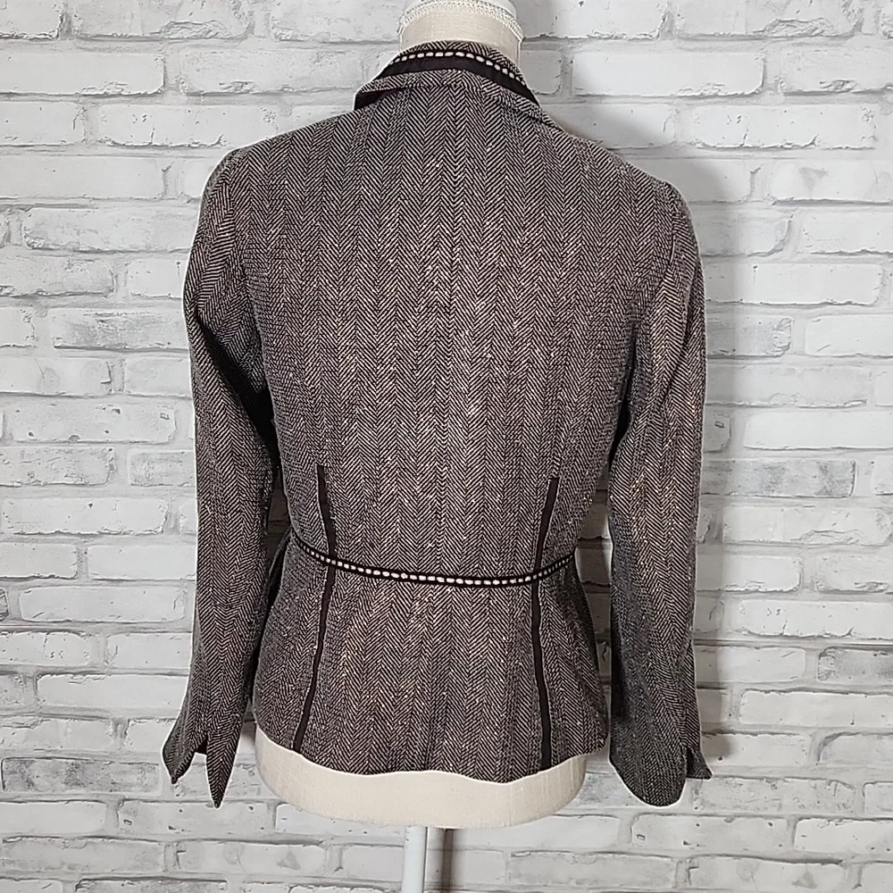 Coldwater Creek Brown Sparkle Fitted Work Business Blazer